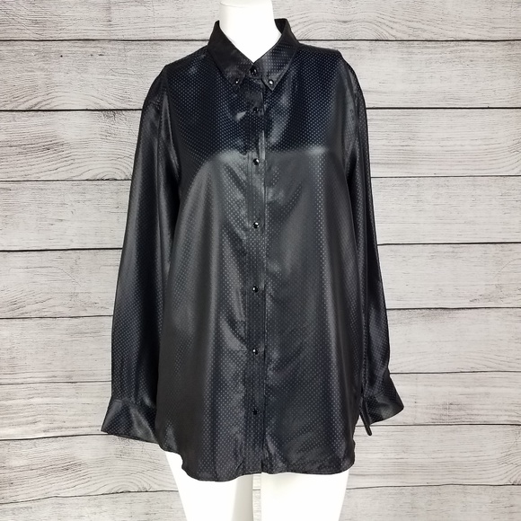 Sandro Tops - Sandro Paris 'Chrome' Polka Dot Blouse Snap front